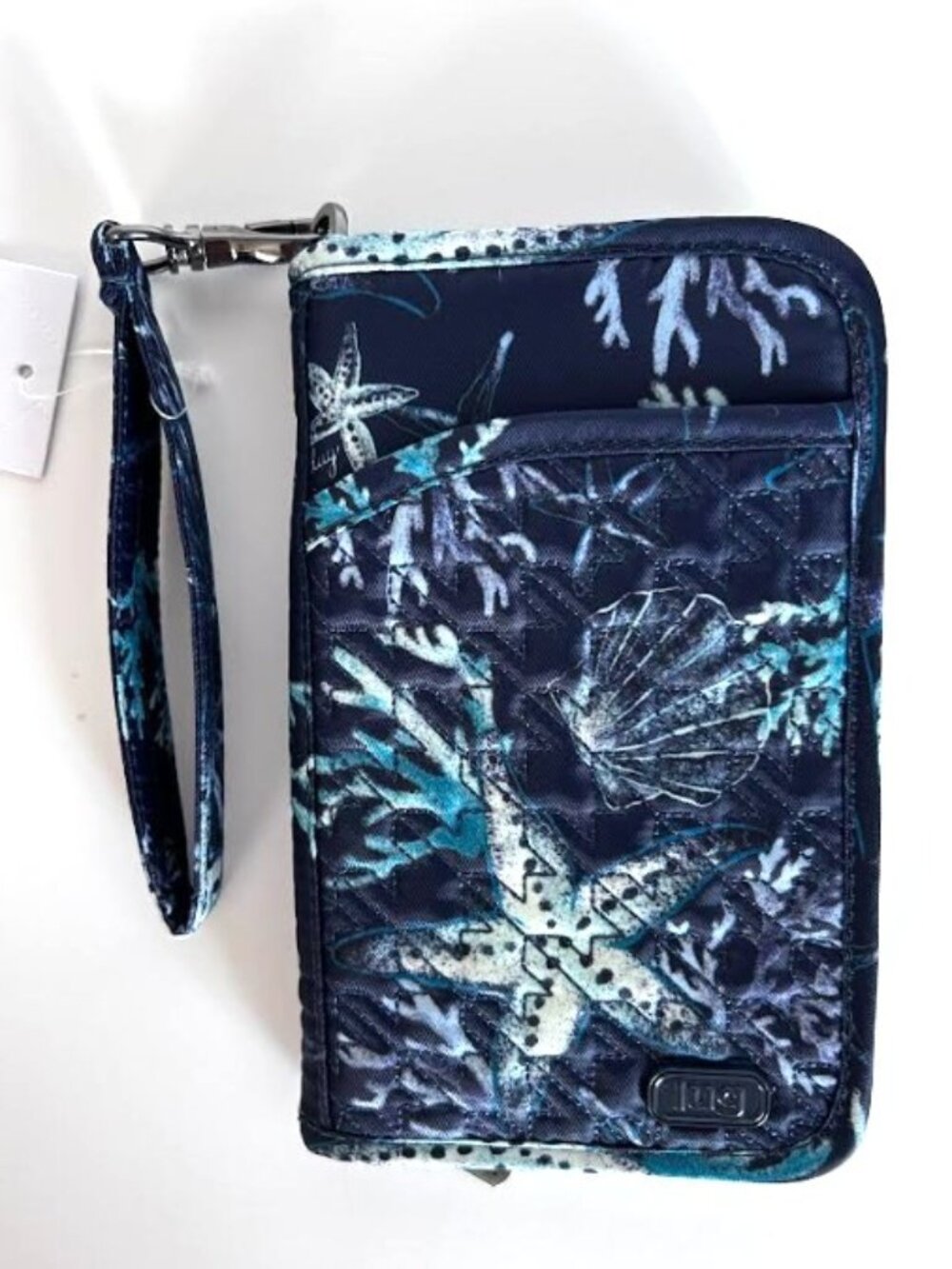 Lug Tandem Zip SE RFID Wallet Stars and Shells Navy HTF